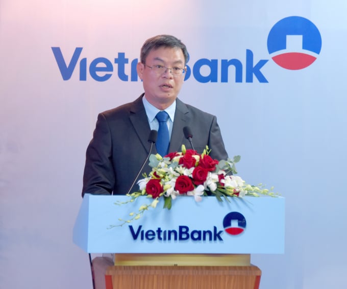 Đồng chí Trần Minh Bình - Bí thư Đảng ủy, Chủ tịch HĐQT VietinBank phát biểu tại Hội nghị.