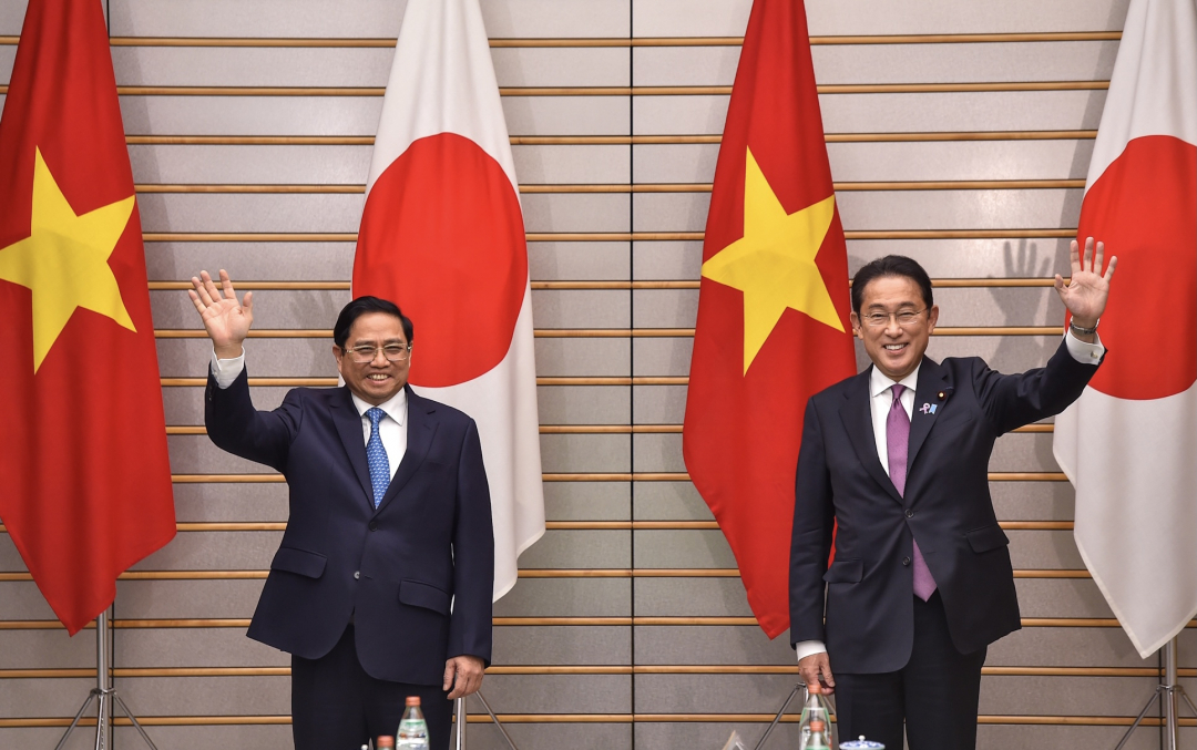 Thủ tướng Phạm Minh Chính và Thủ tướng Nhật Bản Kishida Fumio tại Hội đàm cấp cao Việt Nam-Nhật Bản. Ảnh: VGP/Nhật Bắc.