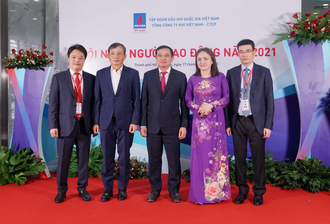 Các vị Lãnh đạo cấp cao của Tập đoàn Dầu khí Việt Nam tham dự Hội nghị Người lao động PV GAS 2021.
