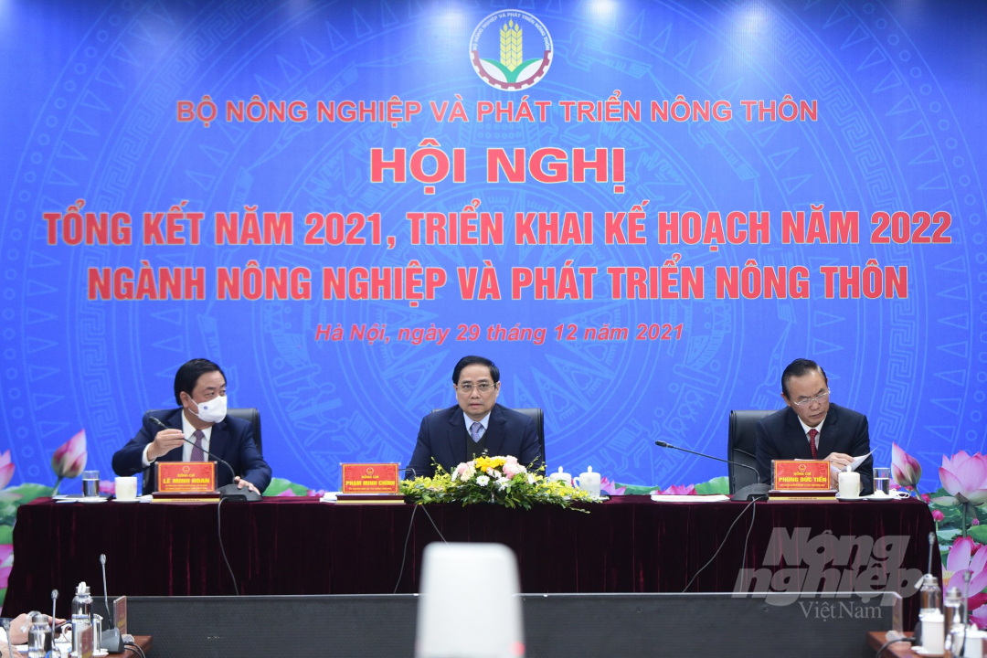 Thủ tướng Phạm Minh Chính tới dự và chỉ đạo Hội nghị Tổng kết Ngành Nông nghiệp năm 2021 và Triển khai Kế hoạch năm 2022.