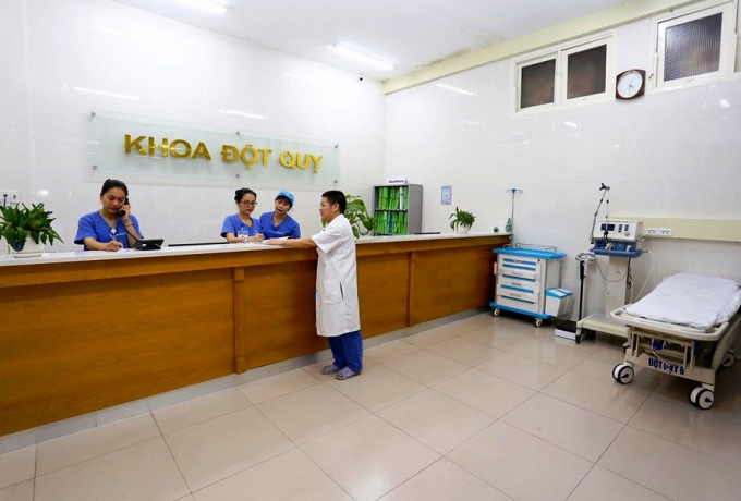 Đây là đơn vị thứ 3 đoạt giải thưởng Platium trong tổng số hơn 80 bệnh viện có trung tâm hay khoa đột quỵ tại Việt Nam. Ảnh: T.T.