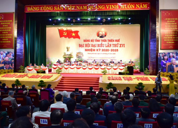 Đại hội Đảng bộ tỉnh Thừa Thiên Huế khóa XVI, nhiệm kỳ 2020 – 2025. Ảnh: T.T.
