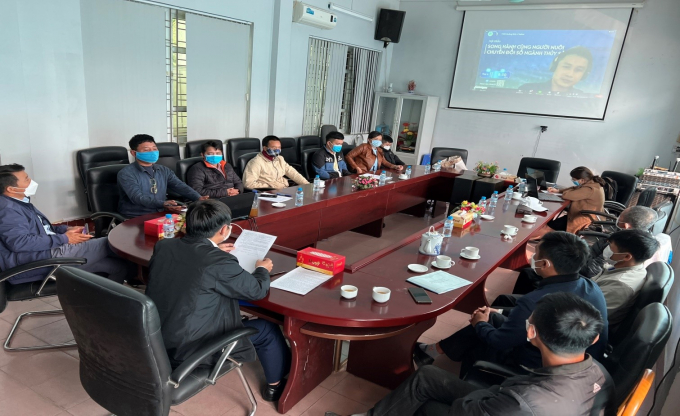 Hội thảo 'Chuyển đổi số ngành Thủy sản' do Trung tâm Khuyến nông Quảng Ninh và Công TNHH Tép Bạc đồng tổ chức ngày 22/12/2021. Ảnh: TTKN Quảng Ninh.