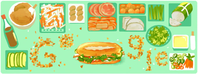 Hình ảnh Doodle Bánh Mì trên Google.