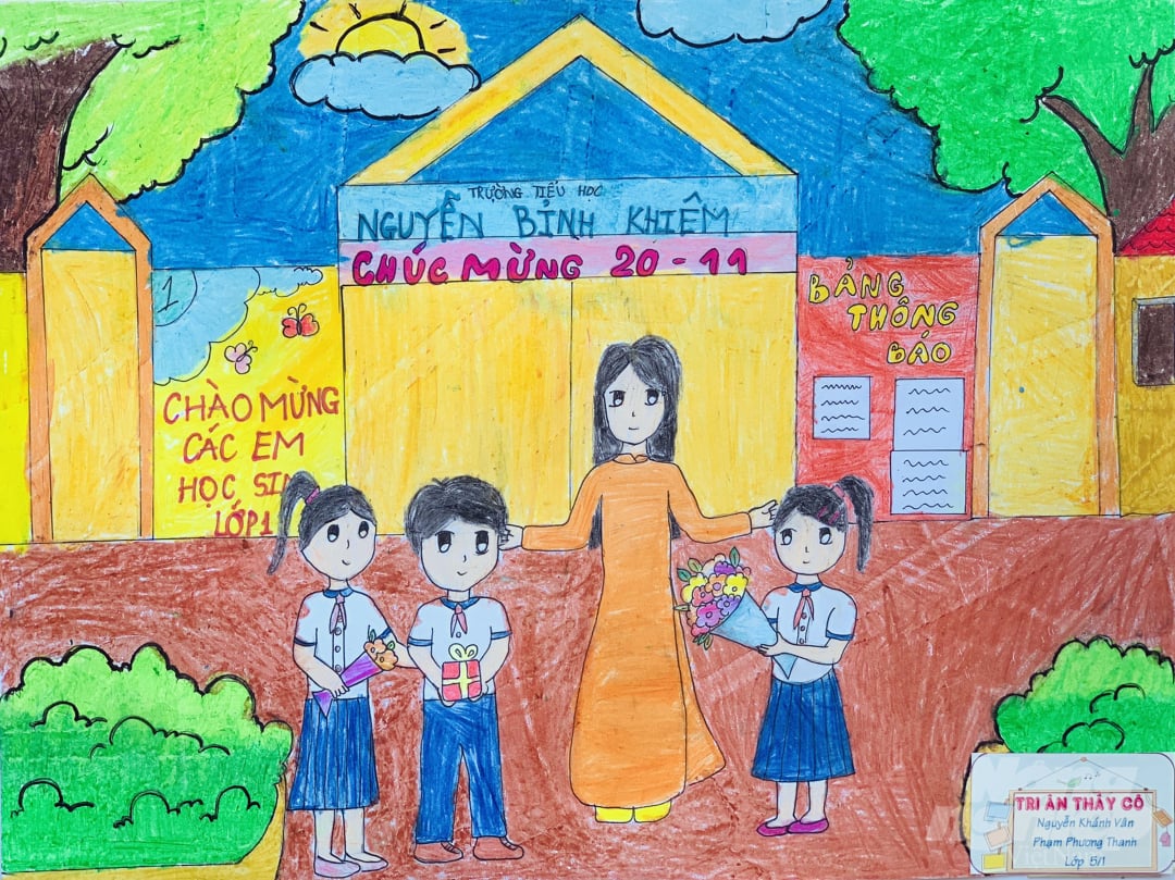 Tranh vẽ mừng ngày Nhà giáo Việt Nam 2011  Trường THPT Lê Ích Mộc