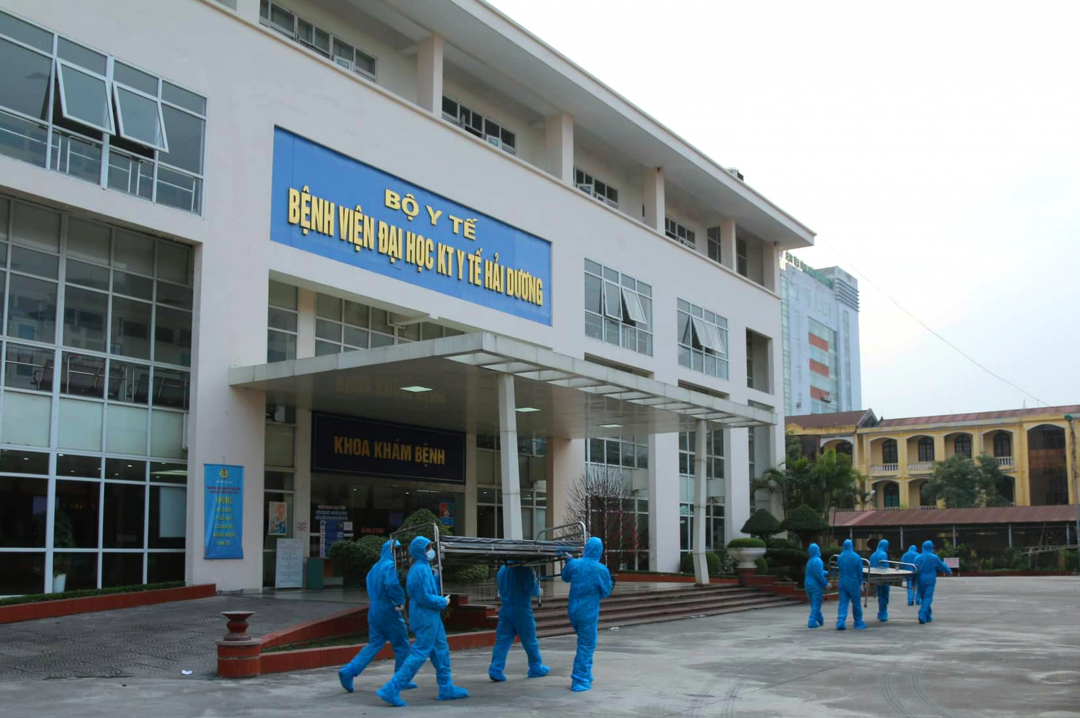 Bệnh viện dã chiến thứ 2 của tỉnh Hải Dương đặt tại Bệnh viện Trường Đại học Kỹ thuật Y tế Hải Dương. Ảnh: BYT.