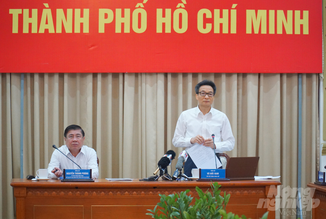 Phó Thủ tướng Vũ Đức Đam phát biểu tại buổi làm việc, sáng 23/4. Ảnh: Nguyễn Thủy.