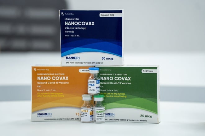 Vacxin NanoCovax phòng Covid-19 'made in Việt Nam' do Công ty Cổ phần Công nghệ Sinh học dược Nanogen nghiên cứu, sản xuất.