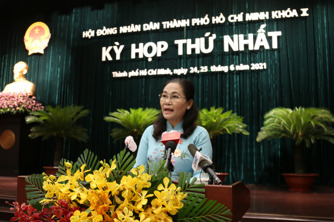 Bà Nguyễn Thị Lệ, Chủ tịch UBND TP.HCM. Ảnh: TTBC.