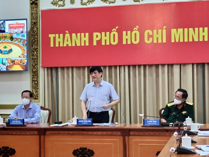 Bộ trưởng Bộ Y tế Nguyễn Thanh Long tại điểm cầu TP.HCM. Ảnh: BYT.