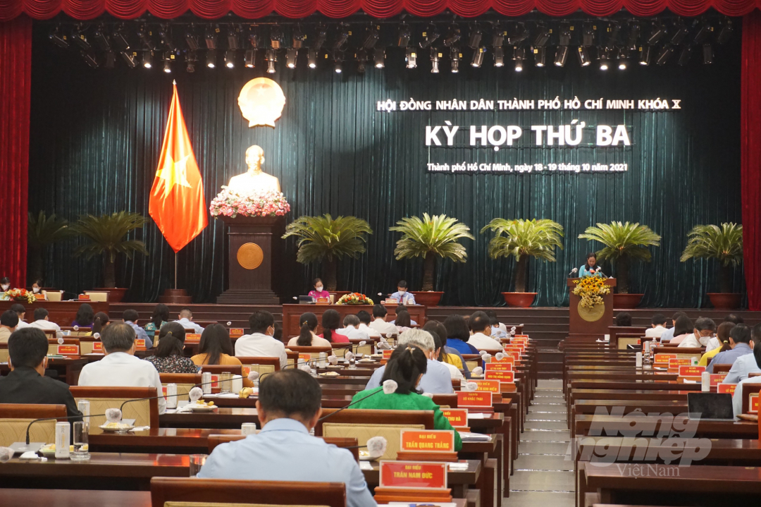 Kỳ họp thứ ba HĐND TP.HCM khóa X nhiệm kỳ 2021-2026. Ảnh: Nguyễn Thủy.