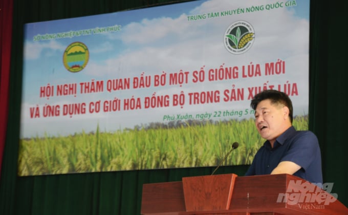 TS Lê Quốc Thanh, Giám đốc Trung tâm Khuyến nông Quốc gia phát biểu tại hội nghị. Ảnh: Kế Toại. 