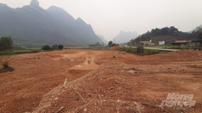 Gần 1ha đất nông nghiệp đã bị Công ty Phú Thành san lấp trái phép. Ảnh: Toán Nguyễn.