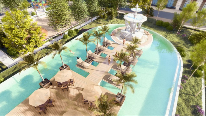 Bể bơi phong cách resort giúp cư dân Danko City tận hưởng không gian mát lành mỗi ngày.