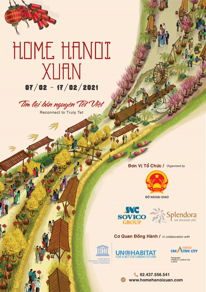 Đường hoa Home Hanoi Xuan 2021 sẽ mở cửa đón khách từ 10h30 ngày 07/02 (26 tháng Chạp) đến 17/02 (mùng 6 Tết). Ảnh: Đỗ Hưng.