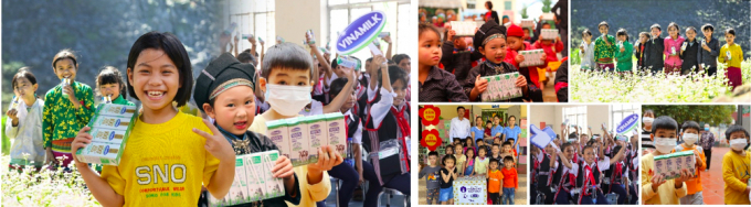 Niềm vui của các em nhỏ được thụ hưởng từ chương trình 'Quỹ sữa Vươn cao Việt Nam' trong năm 2020. Ảnh: Đỗ Hưng.