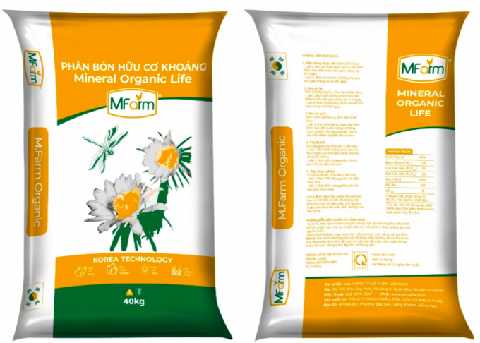 Một sản phẩm Phân bón hữu cơ khoáng Mineral Organic Life của Công ty Cổ phần Grow Fa trên thị trường. Ảnh: Đức Trung.