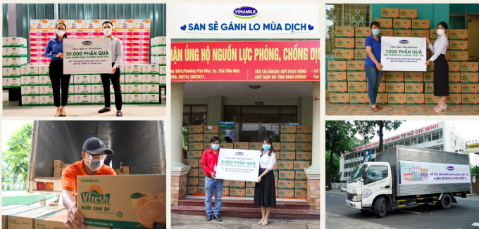 45.000 phần quà là những sản phẩm dinh dưỡng thiết yếu được Vinamilk trao tặng cho người dân, người lao động có hoàn cảnh khó khăn.