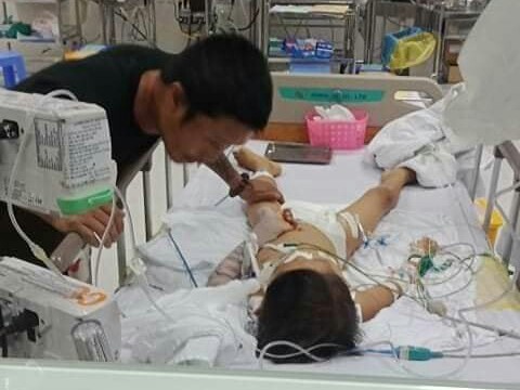 Cháu Công được điều trị tại Bệnh viện Đa khoa tỉnh Bình Phước: Ảnh: Tư liệu.
