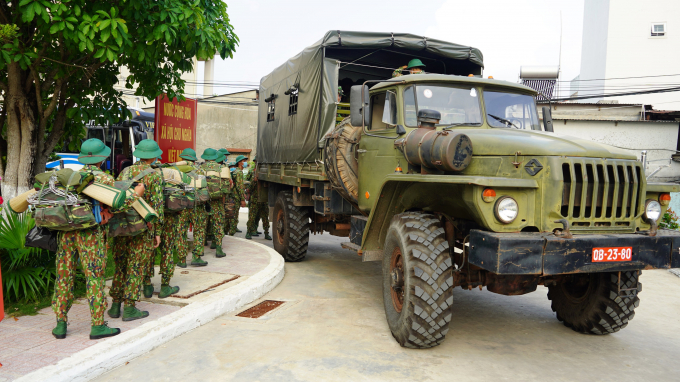 258 chiến sĩ Tây Ninh hăng hái lên đường làm nhiệm vụ phòng chống dịch covid-19. Ảnh: CTV.