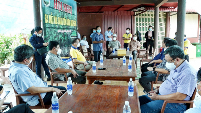 Hội quán tôm rừng Rạch Gốc, hội quán đầu tiên của tỉnh Cà Mau liên kết với các doanh nghiệp lớn nuôi tôm xuất khẩu. Ảnh: Trần Trung.