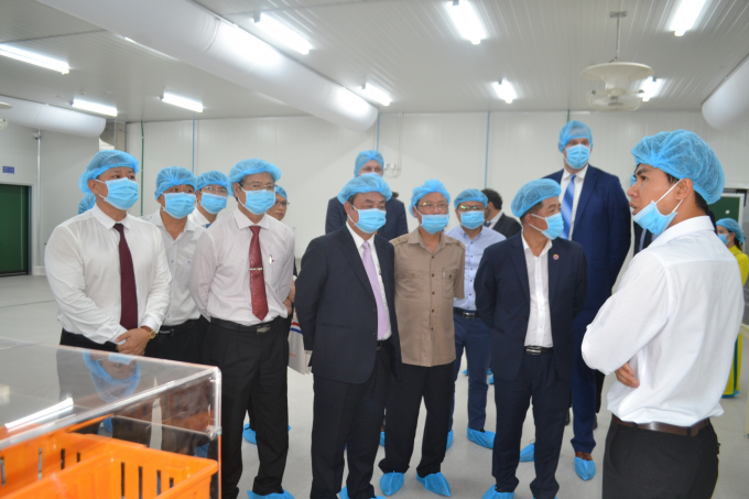 Đoàn lãnh đạo Bộ NN-PTNT tham quan Nhà máy ấp trứng gia cầm Bel Gà Tây Ninh có tổng vốn đầu tư 200 tỷ đồng. Ảnh: Trần Trung.