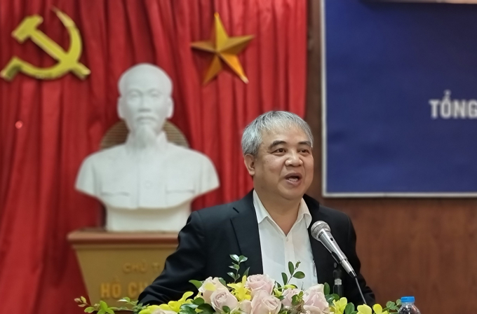 Ông Nguyễn Quang Dũng- Viện trưởng Viện Quy hoạch và Thiết kế nông nghiệp, đơn vị Trưởng Khối năm 2021 phát biểu tại Hội nghị. Ảnh: Nam Khánh. 