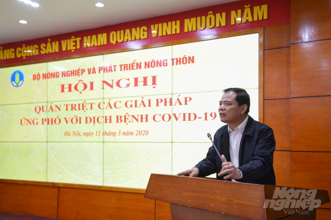 Bộ trưởng NN-PTNT Nguyễn Xuân Cường cho rằng cần phòng chống dịch Covid-19 với phương châm biến thách thức thành cơ hội. Ảnh: Tùng Đinh.