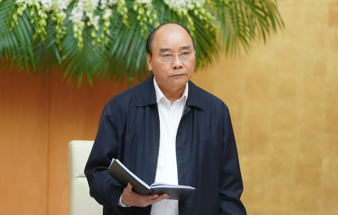 Thủ tướng Nguyễn Xuân Phúc phát biểu tại cuộc họp. Ảnh: VGP.