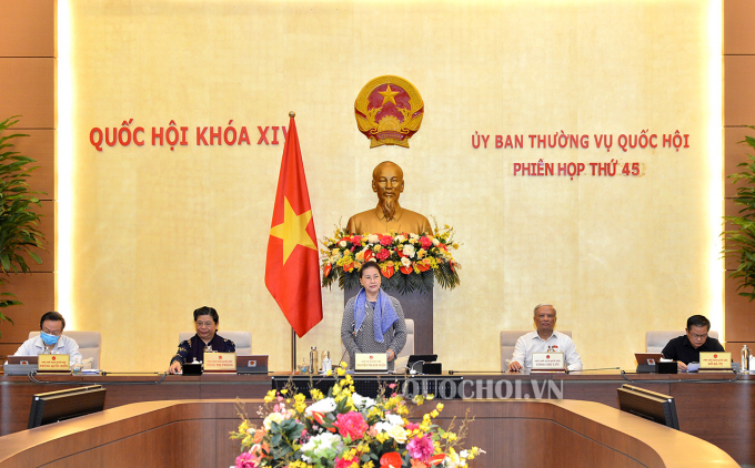 Chủ tịch Quốc hội Nguyễn Thị Kim Ngân phát biểu khai mạc phiên họp. Ảnh: Cổng thông tin Quốc hội.