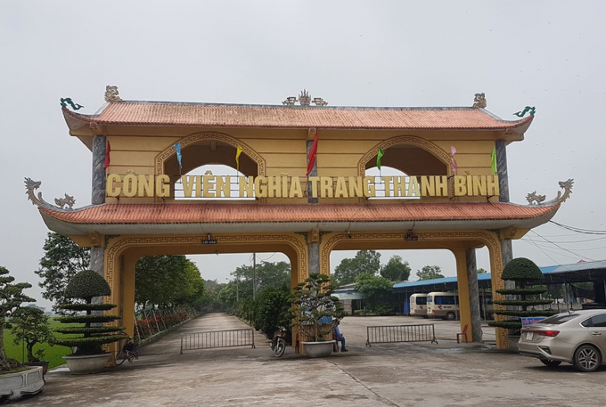 Công viên nghĩa trang Thanh Bình, thuộc Công ty Hoàng Long ở huyện Mỹ Lộc, Nam Định. Ảnh: VTC.