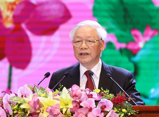 Tổng Bí thư, Chủ tịch nước Nguyễn Phú Trọng phát biểu tại Lễ Kỷ niệm. Ảnh: VGP.