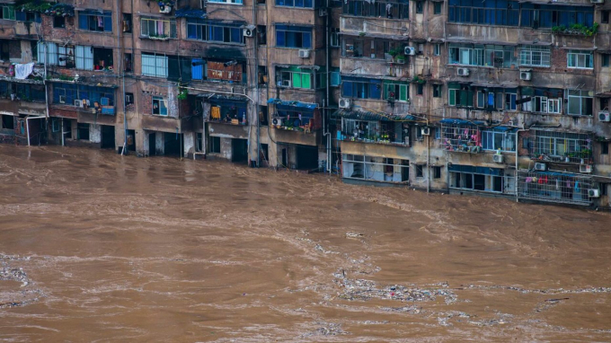 Hình ảnh mưa lụt ở miền Nam Trung Quốc. Ảnh: Fox News.