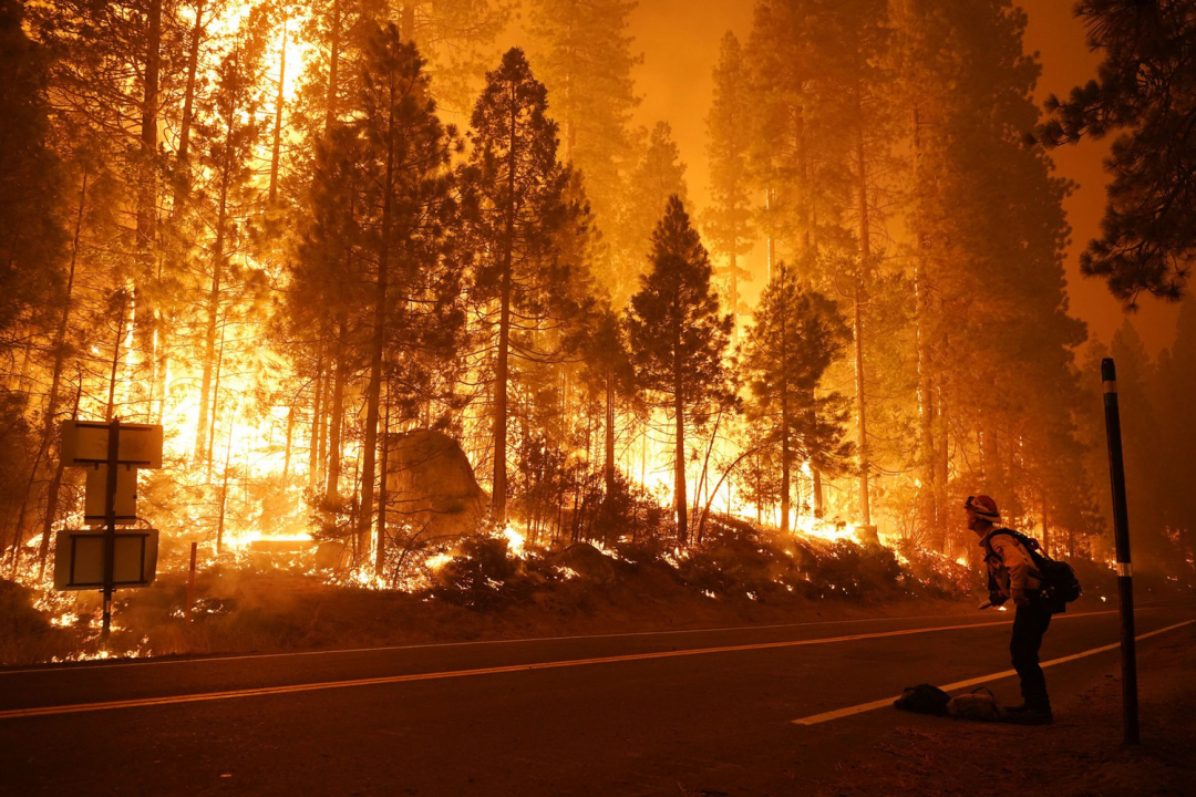 Cháy rừng tiến sát đường cao tốc số 168 tại khu vực Shaver Lake, California.