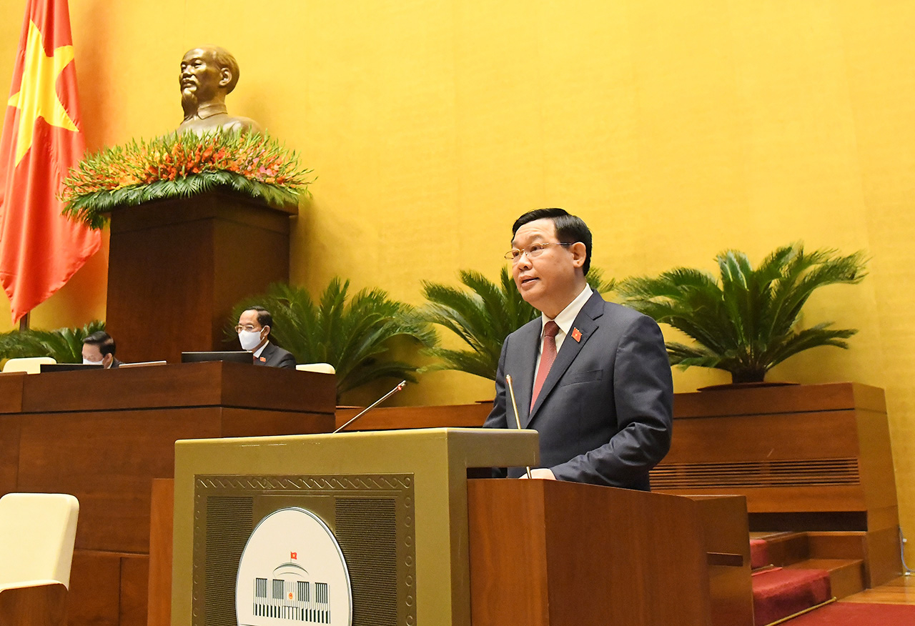 Chủ tịch Quốc hội cho biết tăng trưởng kinh tế năm 2021 chỉ đạt khoảng 2,5-3%. Ảnh: Quochoi.vn.