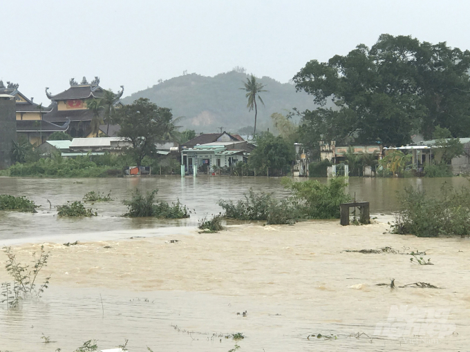Sau bão số 12, một số địa phương trong tỉnh Bình Định bị ngập là do mưa ở thượng nguồn đổ về sông Hà Thanh gây lũ. Ảnh: Vũ Đình Thung.