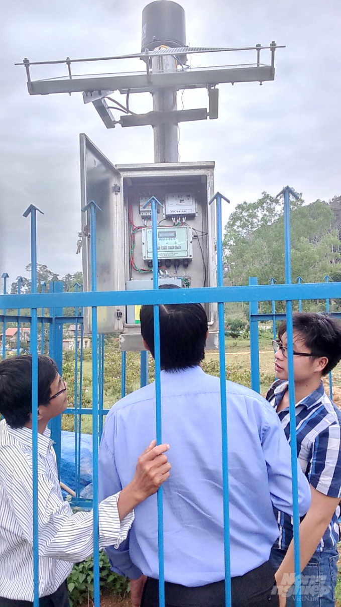 Trạm đo mưa tự động của lưu vực hồ Định Bình (Bình Định) đặt tại xã Sơn Lang (Gia Lai). Ảnh: V.Đ.T