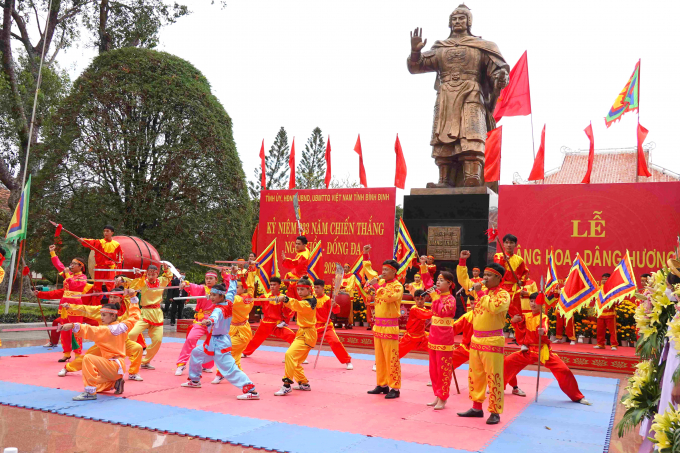Chương trình nghệ thuật tại Bảo tàng Quang Trung phục vụ Lễ kỷ niệm 233 năm Chiến thắng Ngọc Hồi - Đống Đa (1789 - 2022). Ảnh: Đ.T.