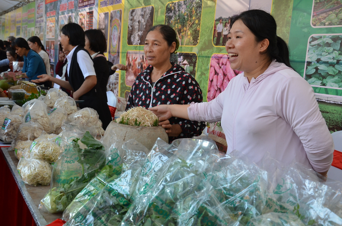 Một gian hàng rau sạch của Sơn Tây. Ảnh: NNVN.