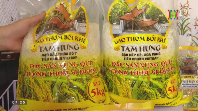 Gạo thơm Bối Khê của HTX Tam Hưng. Ảnh: Tư liệu.
