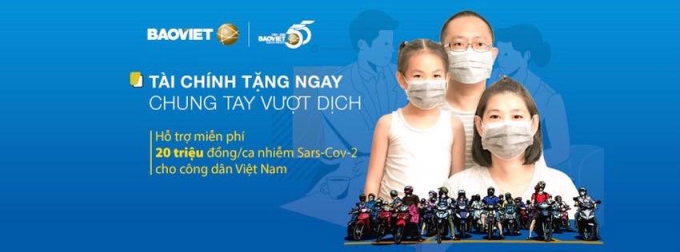 Một triệu công dân Việt Nam đầu tiên đăng ký tham gia chương trình “Tài chính tặng ngay - Chung tay vượt dịch” sẽ được hỗ trợ từ Bảo Việt. Ảnh: Tập đoàn Bảo Việt.