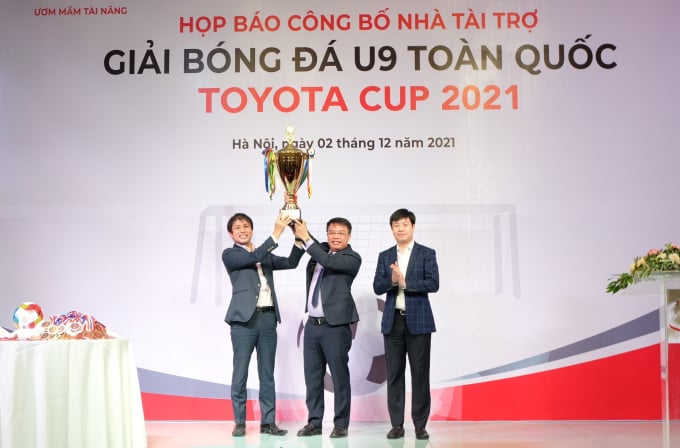 Giải Bóng đá U9 toàn quốc Toyota Cup 2021 được tổ chức nhằm tìm kiếm, đào tạo các tài năng bóng đá trẻ. Ảnh: Toyota Việt Nam.