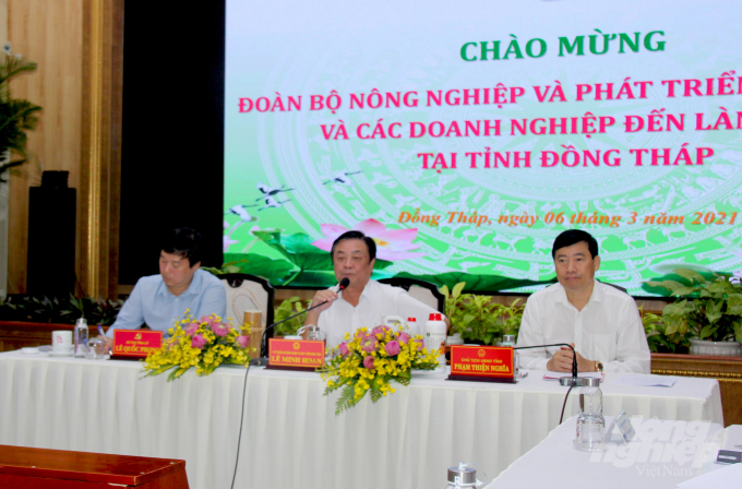  Thứ trưởng Bộ NN-PTNT Lê Minh Hoan phát biểu tại buổi làm việc. Ảnh: Lê Hoàng Vũ.