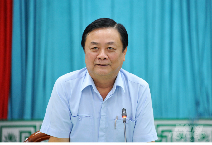 Bộ trưởng Bộ NN-PTNT Lê Minh Hoan làm việc với UBND tỉnh An Giang sáng 28/6/2021. Ảnh: Lê Hoàng Vũ.