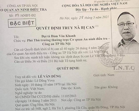 dung-vova-125844_536.jpeg Quyết định truy nã Dũng Vova. Ảnh: CACC.