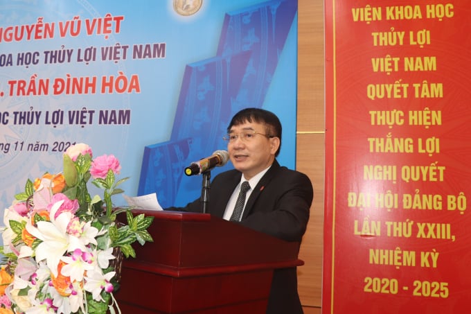 GS.TS Trần Đình Hòa, tân Giám đốc Viện Khoa học Thủy lợi Việt Nam. Ảnh: Anh Tuấn.