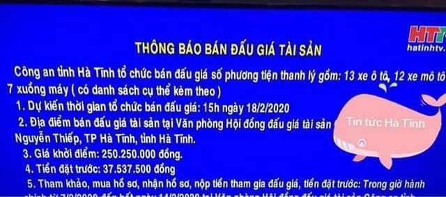 thong-bao-ban-dau-gia-phat-sau-23h45-1310_20200220_359.jpg Thông báo bán đấu giá chỉ phát một lần trên Đài PT-TH là vi phạm Luật Đấu giá. Ảnh: Tin tức Hà Tĩnh.