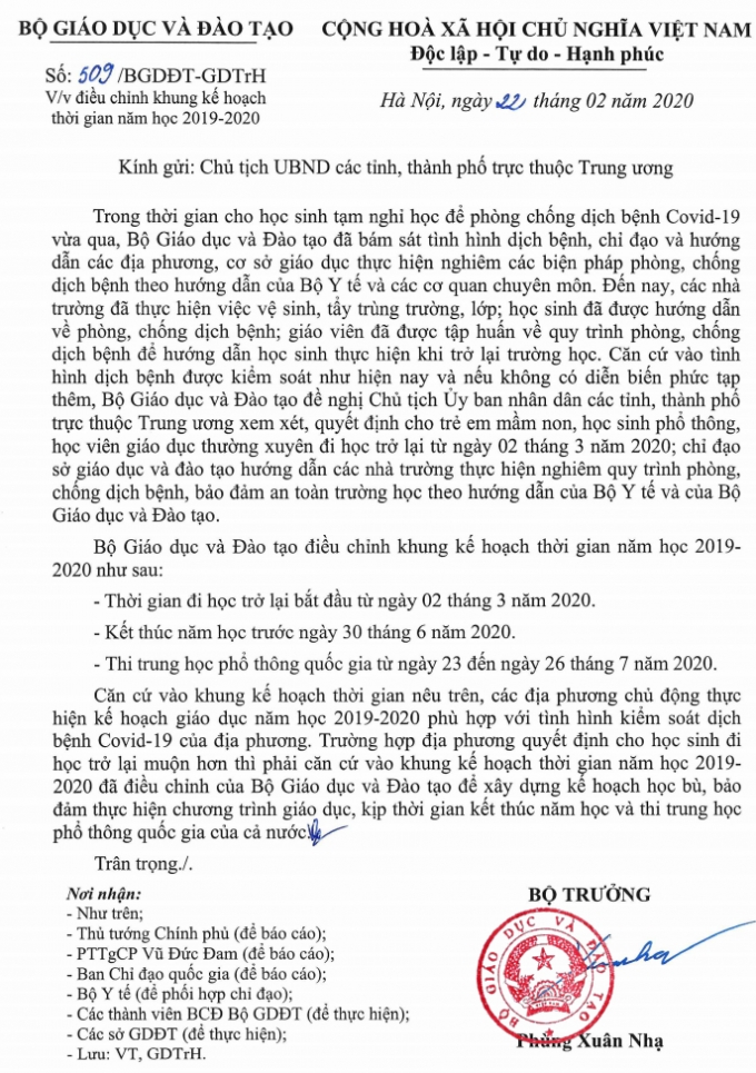 van-ban-cua-bo-gd-dt-0906_20200225_599.jpeg Văn bản của Bộ GD-ĐT đề nghị cho học sinh trở lại trường ngày 2/3.