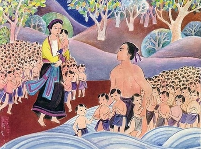 c1_1-1201_20200401_814.jpg Truyền thuyết Lạc Long Quân - Âu Cơ mở ra thời đại Hùng Vương. Ảnh: TL.