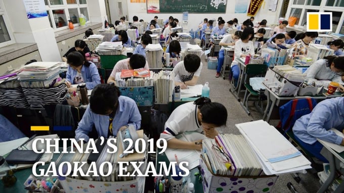 Các thí sinh tham dự kỳ thi Gaokao 2019. Ảnh: SCMP.